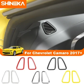 SHINEKA ABS סיבי פחמן המחוונים אוורור, פורקן מסגרת דקורטיבית כיסוי מדבקות עבור שברולט קמארו 2017 למעלה אביזרי רכב