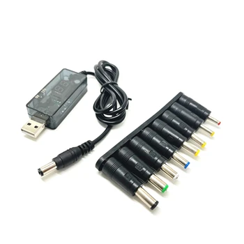 USB כבל חשמל כבל USB 8PCS טעינה מתאם כבל dc 5v כדי 9V 12V תצוגת Led עבור הנתב מאוורר מיני רמקול Dropship