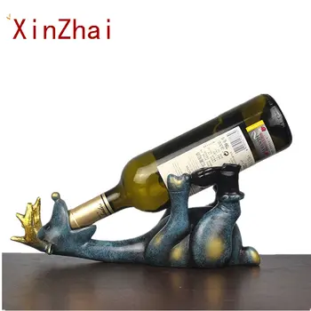 Vilead שרף אייל בקבוק יין בעל צלמיות בעלי חיים פסל יצירתי משקר צבי קישוט שולחן הסלון קישוט הבית