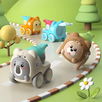 חדש חמוד לילדים צעצועים חינוכיים בעלי חיים האינרציה קריקטורה המכונית שורק המכונית המכונית חיה הורה-ילד צעצועים אינטראקטיביים