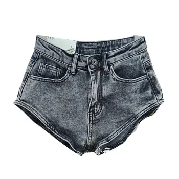 חדש לנשים אולטרה-קצרים ג ' ינס 2023 מותן נמוכה בציר כחול בצורת V סקסי Bodycon חם המכנסיים