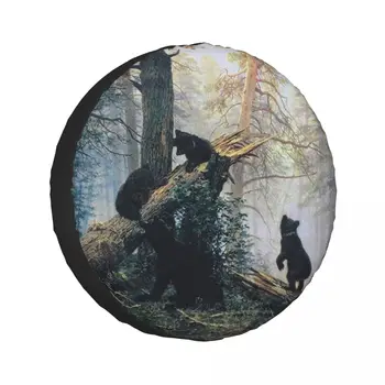 יער אורנים עם דובים צמיג רזרבי כיסוי אוניברסלי הגנה עמיד למים כיסוי גלגל מתאים ' יפ טריילר RV שטח נופש רכב