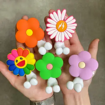 יצירתי פרח מצויר לילדים מחזיק מברשת שיניים אגרוף-בחינם הקיר מברשת שיניים קולב מברשת שיניים חשמלית מדף