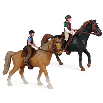מרעה הדמיה חיות מרוצי סוסים מודלים פעולה צעצוע להבין מוצק אוסף מודל בובות צעצועים חינוכיים לילדים מתנה