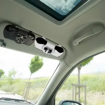 משקפי שמש מחזיק לרכב אחסון קופסאות מחזיק מגן השמש משקפיים ארגונית עור Multi-פונקציה רכב אחסון אביזרים
