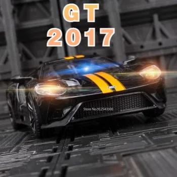 בקנה מידה 1/32 פורד GT 2017 מכונית צעצוע מודל סגסוגת Diecast 2 דלתות נפתח עם קול אור מידה דגם הרכב צעצועים יום הולדת מזכרות מתנות