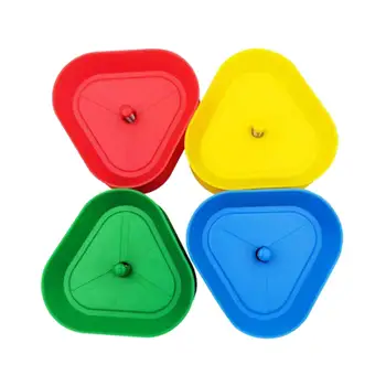 סט של 4 פלסטיק משולש בצורת ידיים - משחק בעל כרטיס 4 צבעים