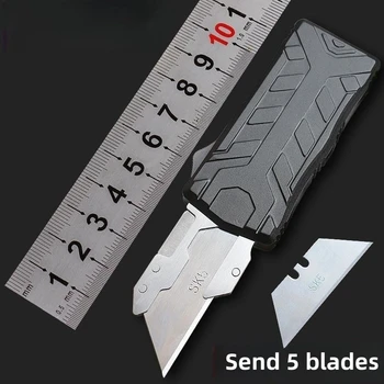 תעופה אלומיניום להתמודד עם edc רב תכליתיים חיצוני נייד נירוסטה סכין יפנית כלי עם להחלפה להב SK5